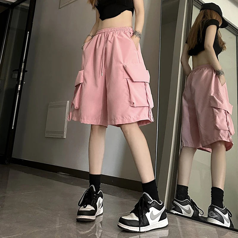 High Waist Cargo Shorts American Style